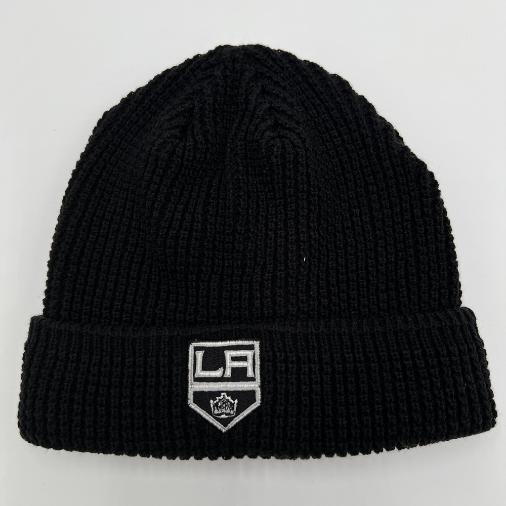 Adidas LA Kings‎ NHL Beanie Hat Black Ribbed Knit Authentic Headwear One Size